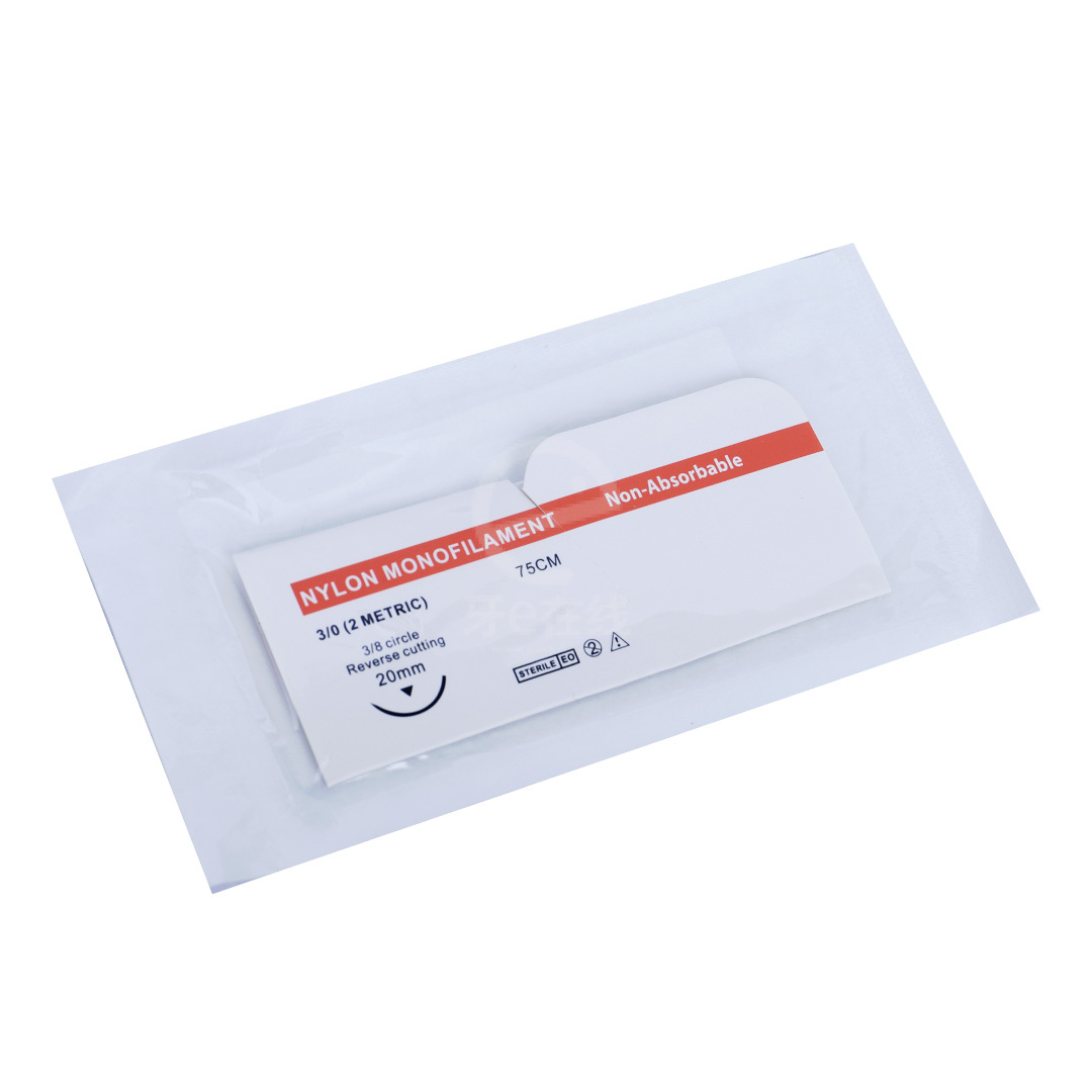 井蓝 非吸收性外科缝合线(带针尼龙线)10*1