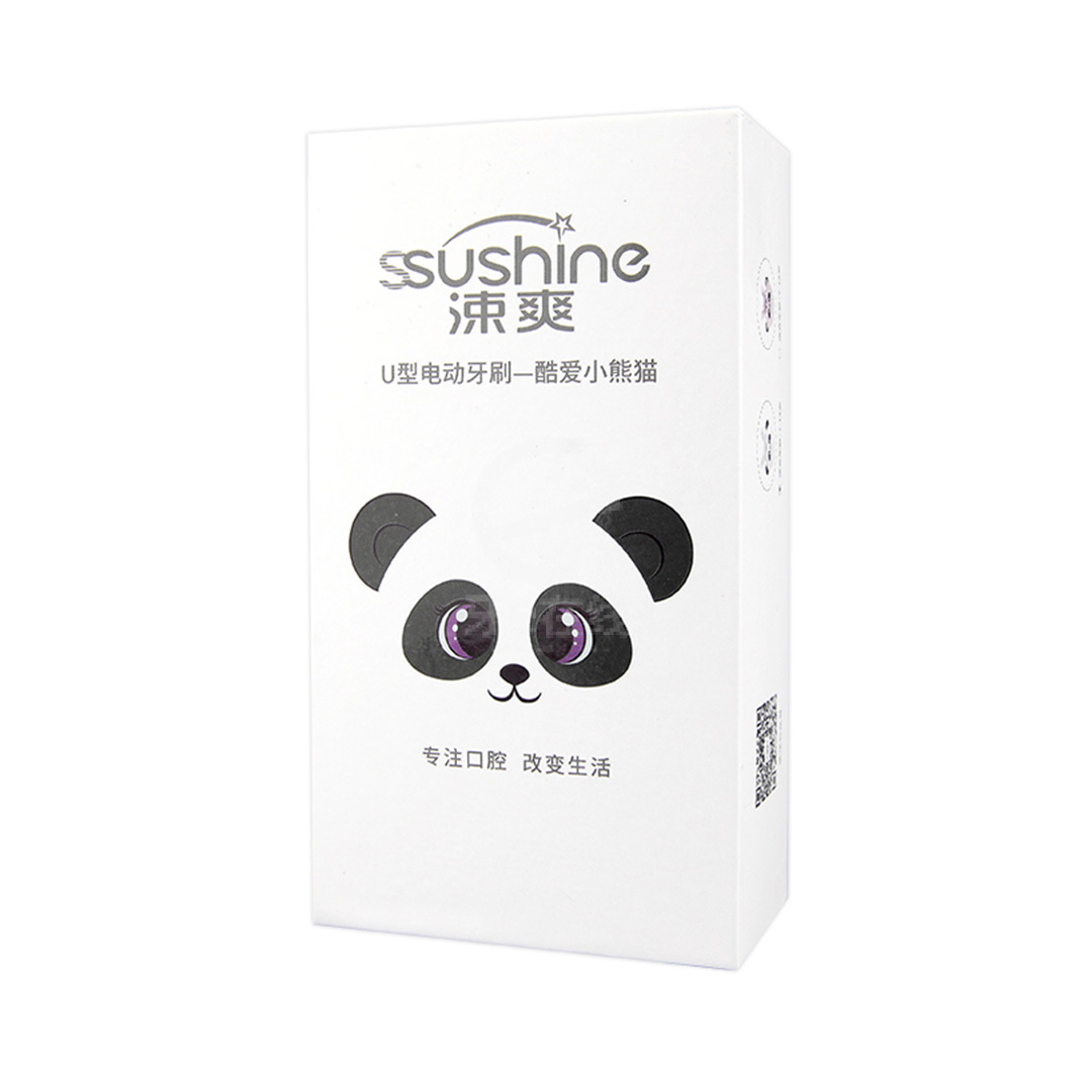 涑爽 儿童智能u型电动牙刷 酷爱小熊猫(7-14岁),哈尔滨涑爽,漱,白色